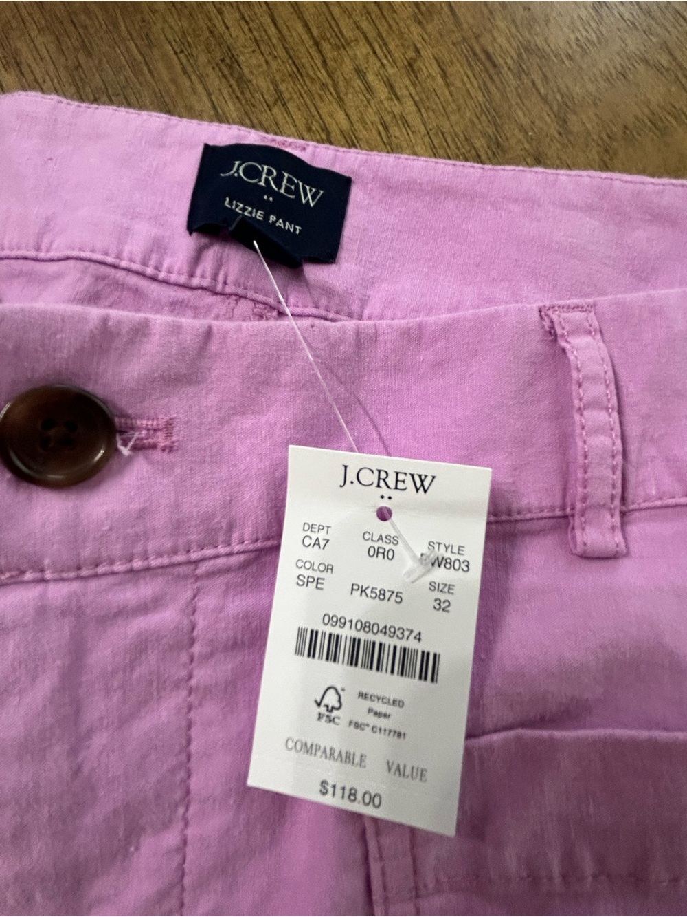 NWT J.Crew Pink Lizzie Pant - Size 32 - Picture 2 of 5